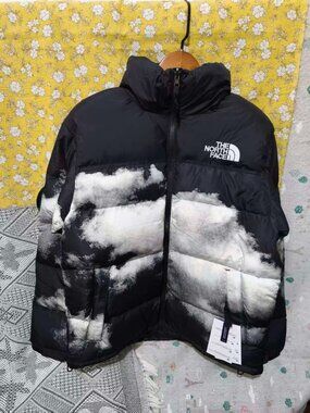 The North Face 1992 Nuptse 30th Anniversary Black Snow Print Puffer Down Jacket